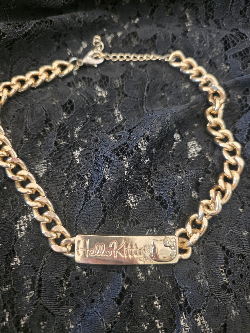 Vintage Hello Kitty Gold-Tone Chain Bracelet